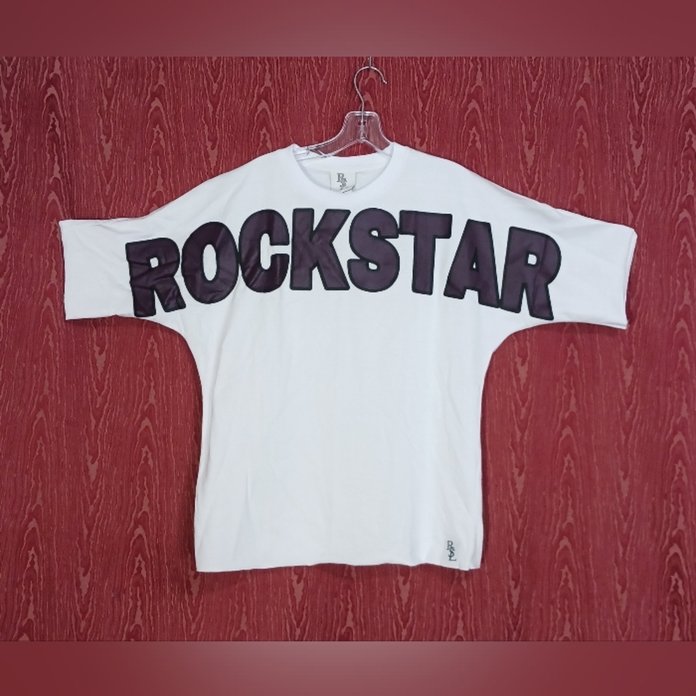 ROCKSTAR Purple/White T-Shirt Unisex Size Large